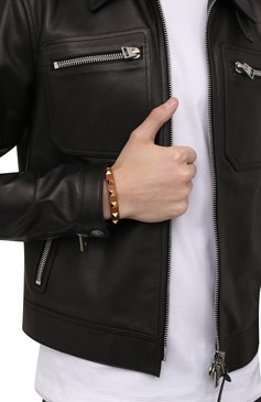 Мужской кожаный браслет VALENTINO коричневого цвета, арт. XY2J0801LKT | Фото 2 (Региональные ограничения белый список (Axapta Mercury): Не проставлено; Материал: Натуральная кожа; Нос: Не проставлено)