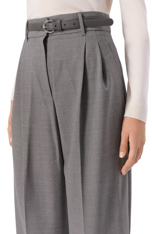 Шерстяные брюки Max Mara Studio ENTRATA Серый  ENTRATA Фото 5