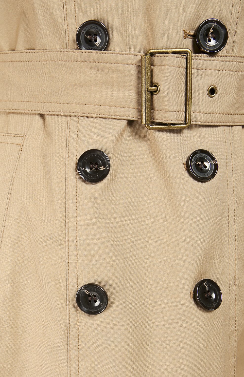 Утепленное двубортное пальто с поясом и капюшоном BURBERRY, арт. 3964034, фото 5