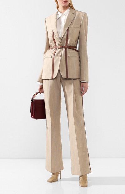 Шерстяные брюки BURBERRY бежевого цвета по цене 141000 руб., арт. 8014235, фото 2 Шерстяные брюки BURBERRY, арт. 8014235, фото 2