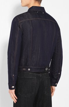 Мужская джинсовая куртка BERLUTI темно-синего цвета, арт. R160BL72-001 | Фото 4 (Статус проверки: Проверена категория; Материал внешний: Шелк, Хлопок, Деним; Кросс-КТ: Деним, Куртка, Легкие; Мужское Кросс-КТ: Верхняя одежда; Длина (верхняя одежда): Короткие; Рукава: Длинные; Материал сплава: Проставлено; Драгоценные камни: Проставлено; Стили: Кэжуэл; Автоматизация Diginetica: Не назначено)