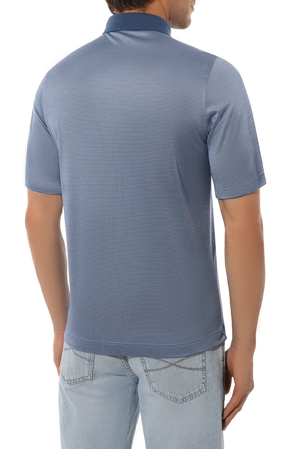 Шелковое поло ZILLI голубого цвета по цене 87550 руб., арт. KZP002M0600VZLU00M, фото 4 Шелковое поло ZILLI, арт. KZP002M0600VZLU00M, фото 4