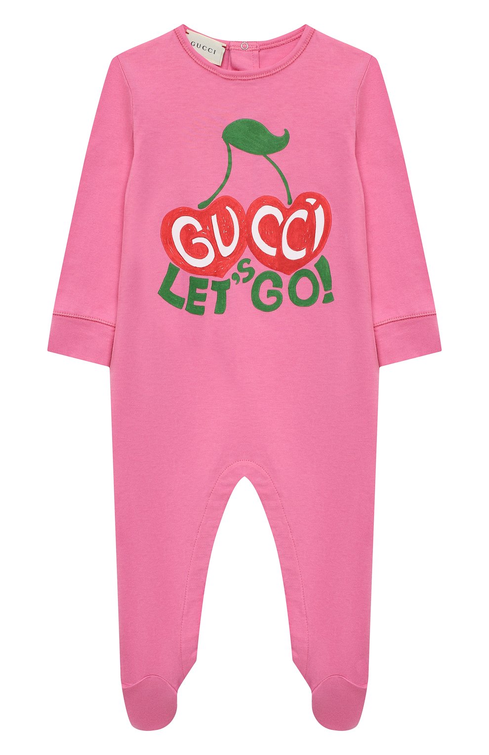 Хлопковый комбинезон GUCCI розового цвета по цене 24450 руб., арт. 581015/XJCSX, фото 1 Хлопковый комбинезон GUCCI, арт. 581015/XJCSX, фото 1