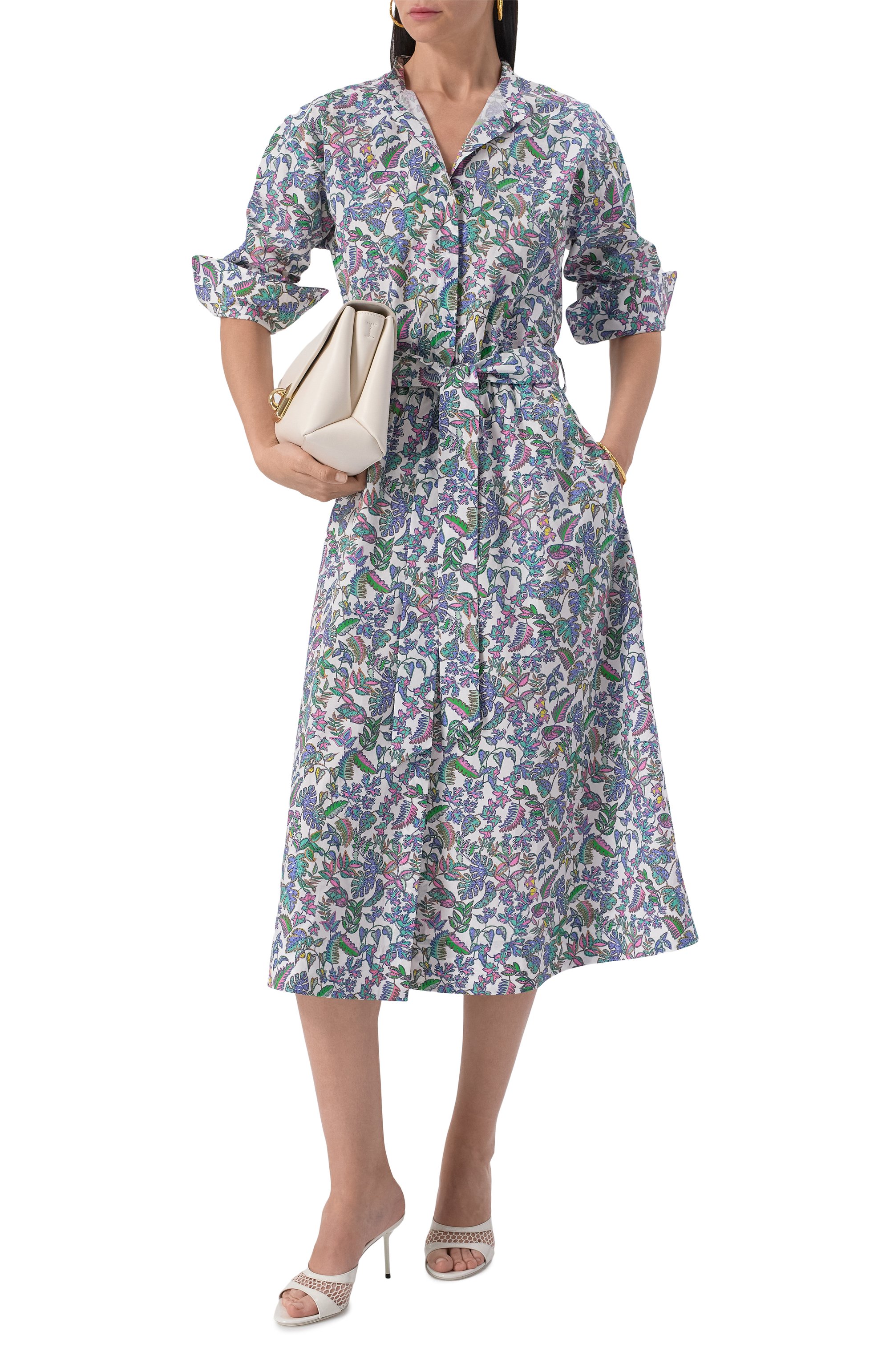 Хлопковое платье NOBLE&BRULEE синего цвета по цене 75000 руб., арт. NB106/250523/733, фото 2 Хлопковое платье NOBLE&BRULEE, арт. NB106/250523/733, фото 2