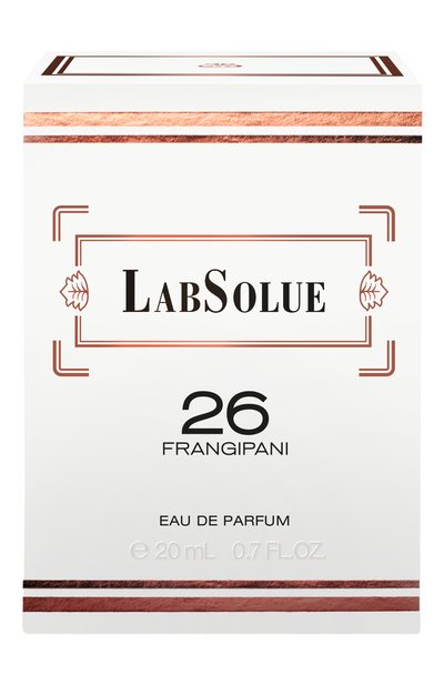 Парфюмерная вода 26 frangipani (20ml) LABSOLUE бесцветного цвета по цене 9530 руб., арт. 8011530970376, фото 2 Парфюмерная вода 26 frangipani (20ml) LABSOLUE, арт. 8011530970376, фото 2