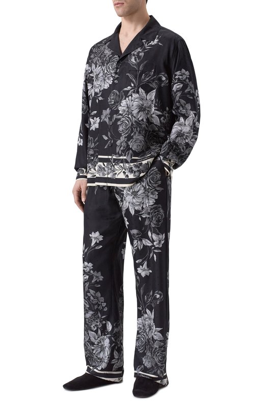 Шелковая сорочка Dolce & Gabbana G5IF1T/HI12H Чёрно-белый  G5IF1T/HI12H Фото 2