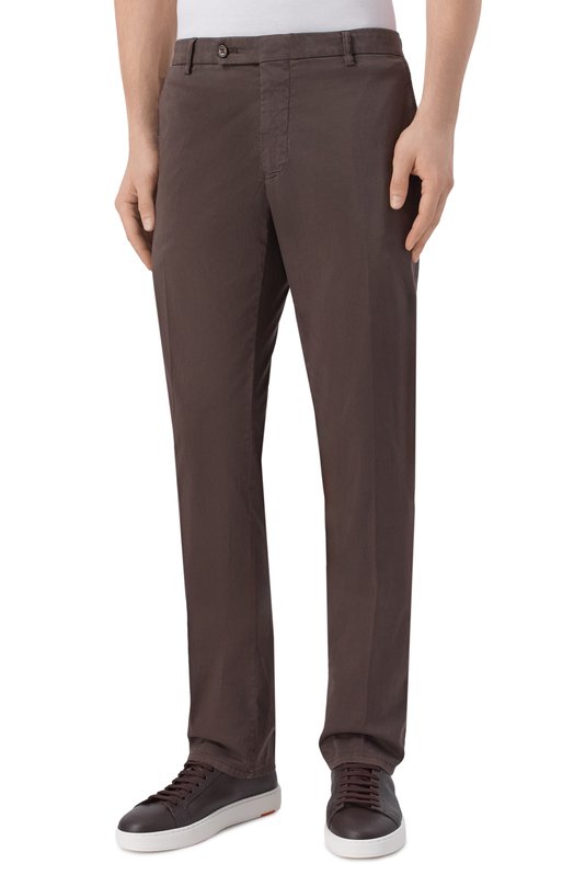 Брюки из хлопка и шелка Berwich SC/1-GD/DV0955X Коричневый  SC/1-GD/DV0955X Фото 3