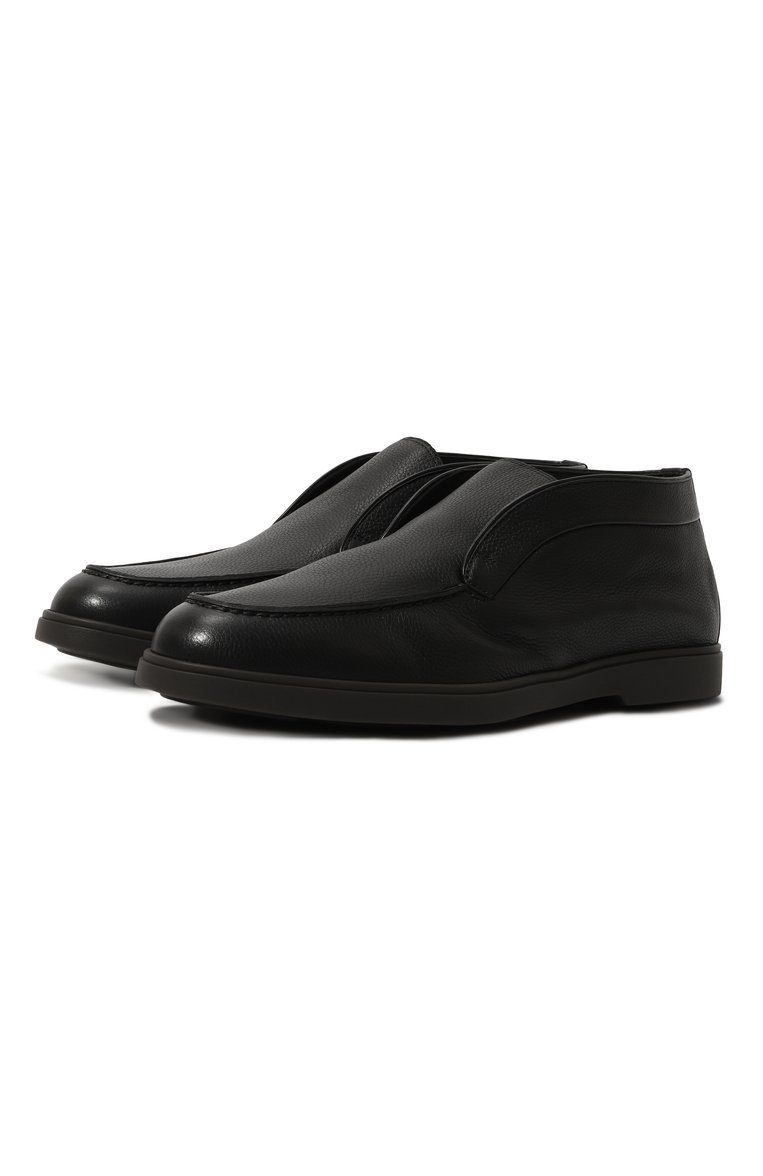 Мужские кожаные ботинки yalta SANTONI черного цвета, арт. MGYG16715SM0ASDSN01 | Фото 1 (Подошва: Плоская; Материал утеплителя: Натуральный мех; Мужское Кросс-КТ: зимние ботинки, Ботинки-обувь; Материал внешний: Натуральная кожа; Автоматизация состава: Проставлено; Автоматизация ТО: Проставлено)