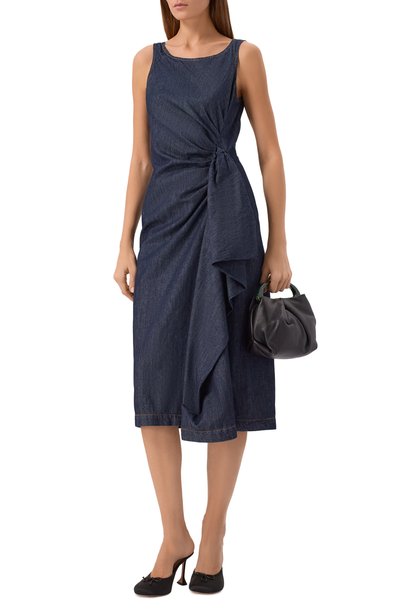 Джинсовое платье DRIES VAN NOTEN синего цвета по цене 92300 руб., арт. 131010/4402, фото 2 Джинсовое платье DRIES VAN NOTEN, арт. 131010/4402, фото 2