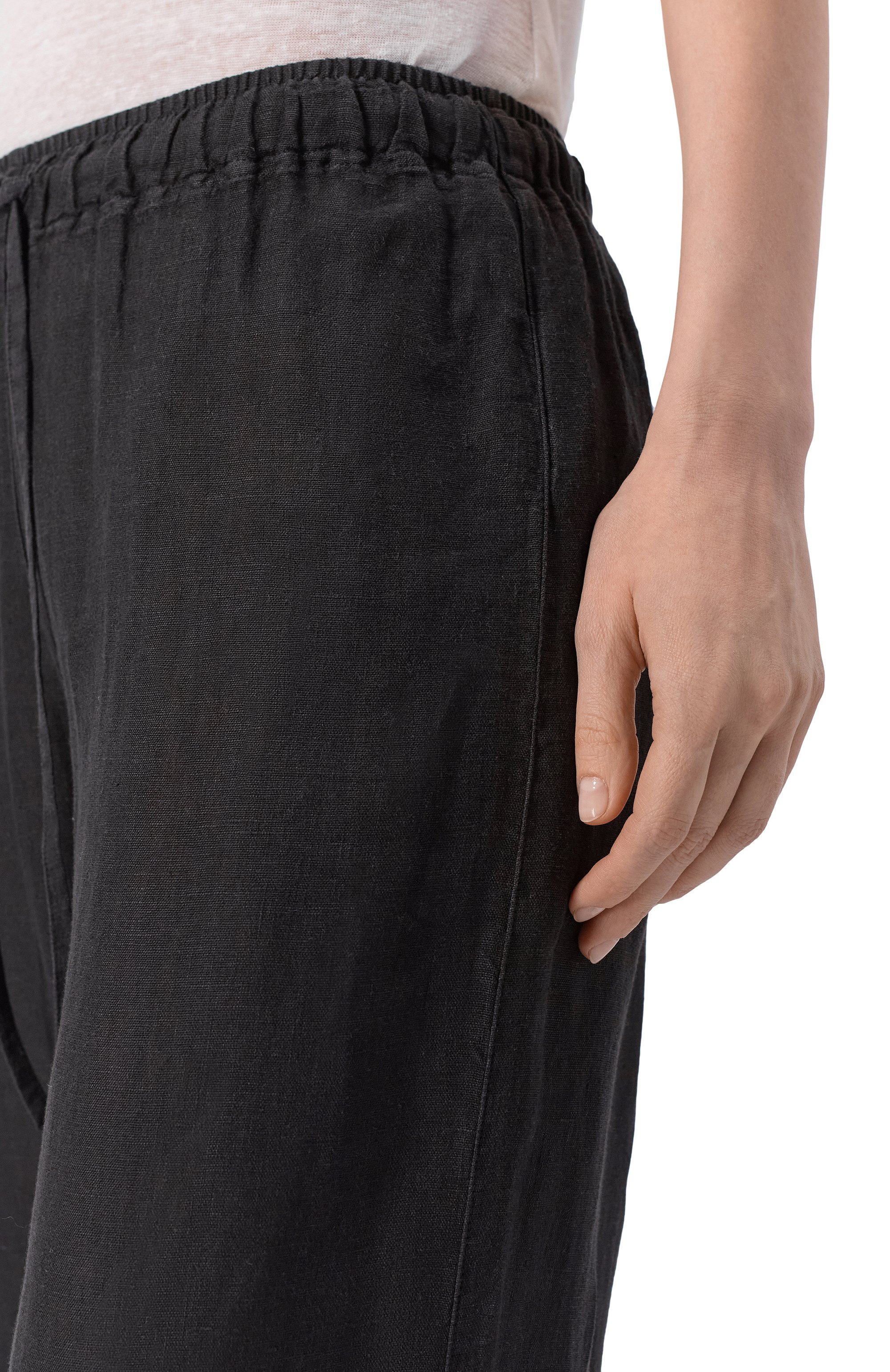 Льняные брюки 120% LINO черного цвета по цене 27800 руб., арт. 33ALIW2145/0000115, фото 5 Льняные брюки 120% LINO, арт. 33ALIW2145/0000115, фото 5