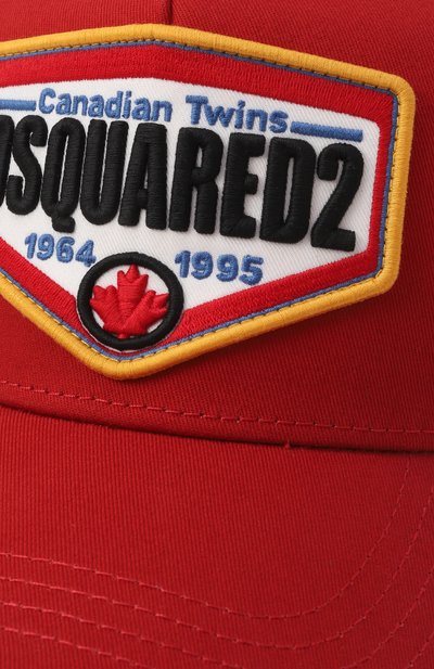 Хлопковая бейсболка DSQUARED2 красного цвета по цене 22400 руб., арт. BCM0763/05C00001, фото 3 Хлопковая бейсболка DSQUARED2, арт. BCM0763/05C00001, фото 3
