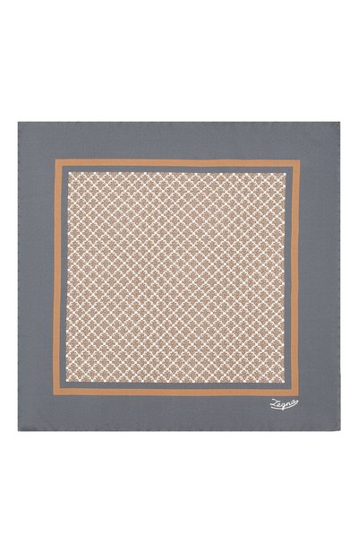 Шелковый платок ZEGNA серого цвета по цене 10650 руб., арт. Z7J03/39A, фото 3 Шелковый платок ZEGNA, арт. Z7J03/39A, фото 3