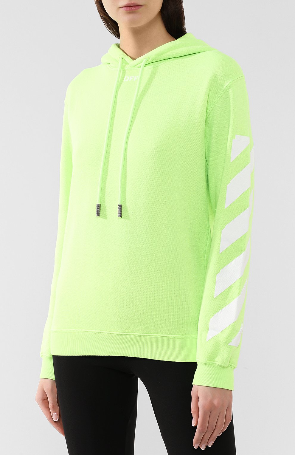 Хлопковое худи OFF-WHITE желтого цвета по цене 38500 руб., арт. 0WBB032S19D970836262, фото 3 Хлопковое худи OFF-WHITE, арт. 0WBB032S19D970836262, фото 3