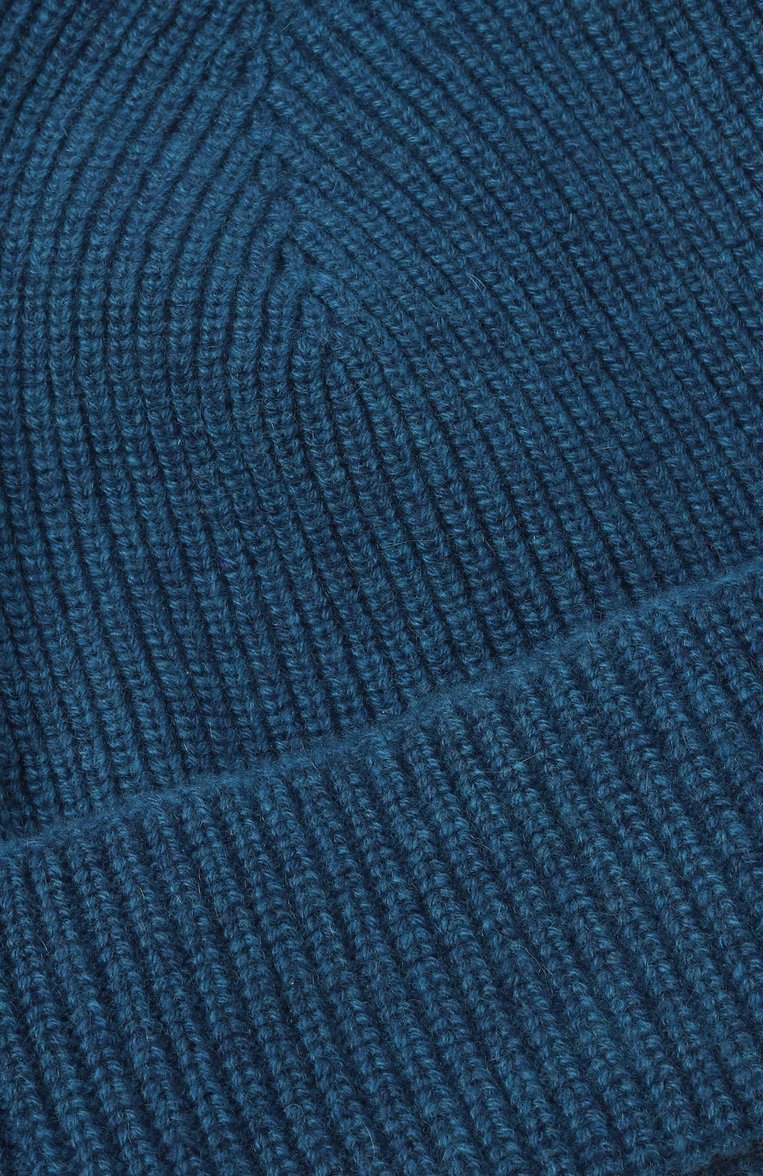 Мужская кашемировая шапка ZEGNA темно-бирюзового цвета, арт. BNI/UEAT01A8 | Фото 3 (Материал: Кашемир, Шерсть, Текстиль; Нос: Не проставлено; Кросс-КТ: Трикотаж)
