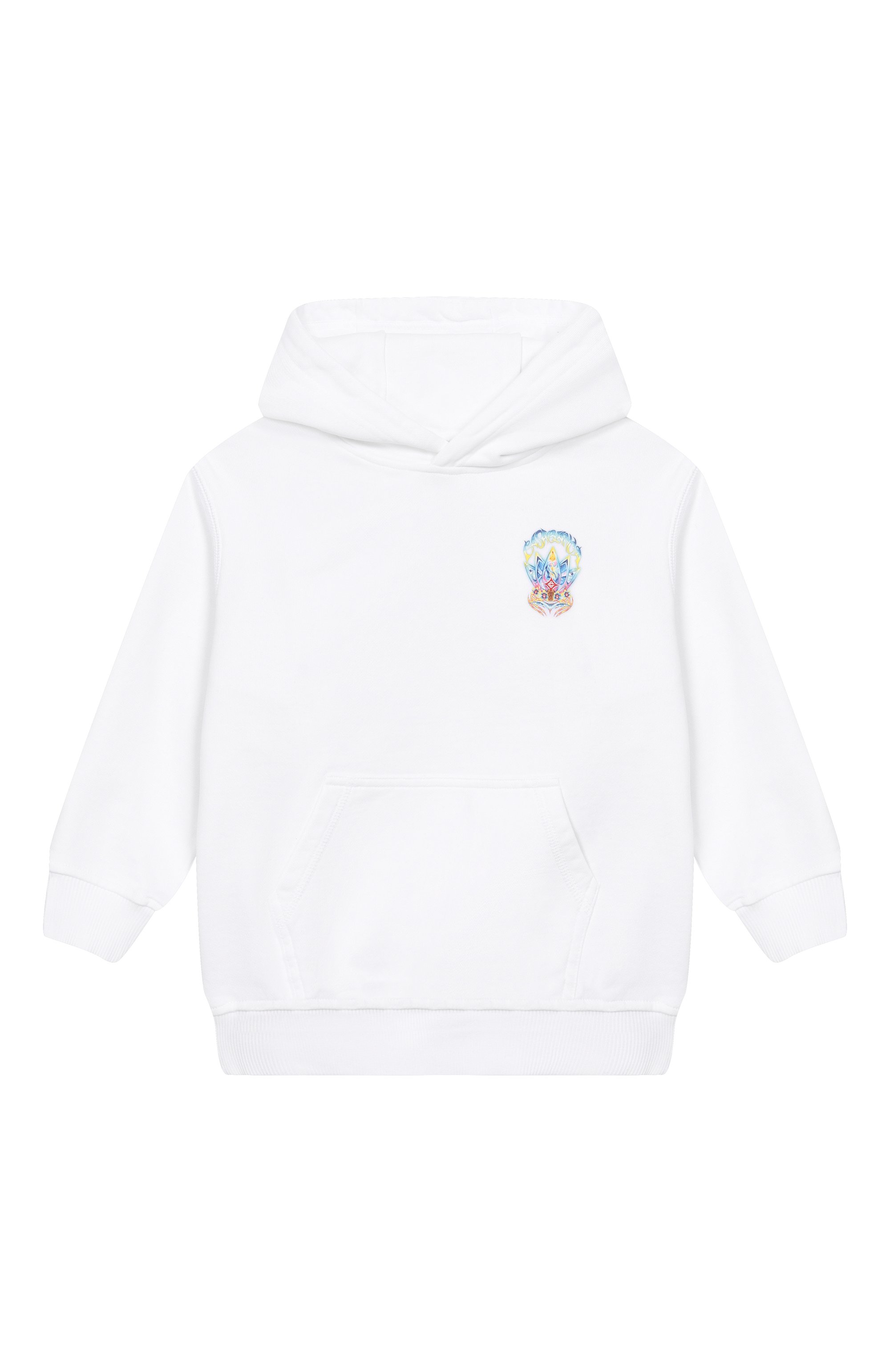 Хлопковое худи CASABLANCA белого цвета по цене 22200 руб., арт. K-SP26-JTP-372-01-EX-BC, фото 1 Хлопковое худи CASABLANCA, арт. K-SP26-JTP-372-01-EX-BC, фото 1