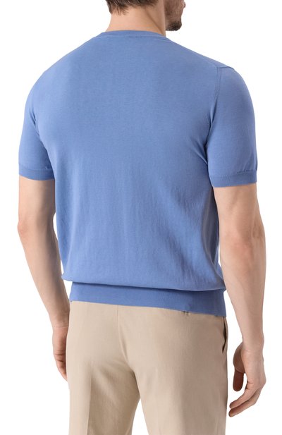 Хлопковый джемпер CANALI голубого цвета по цене 30900 руб., арт. C0719/MK00145, фото 4 Хлопковый джемпер CANALI, арт. C0719/MK00145, фото 4