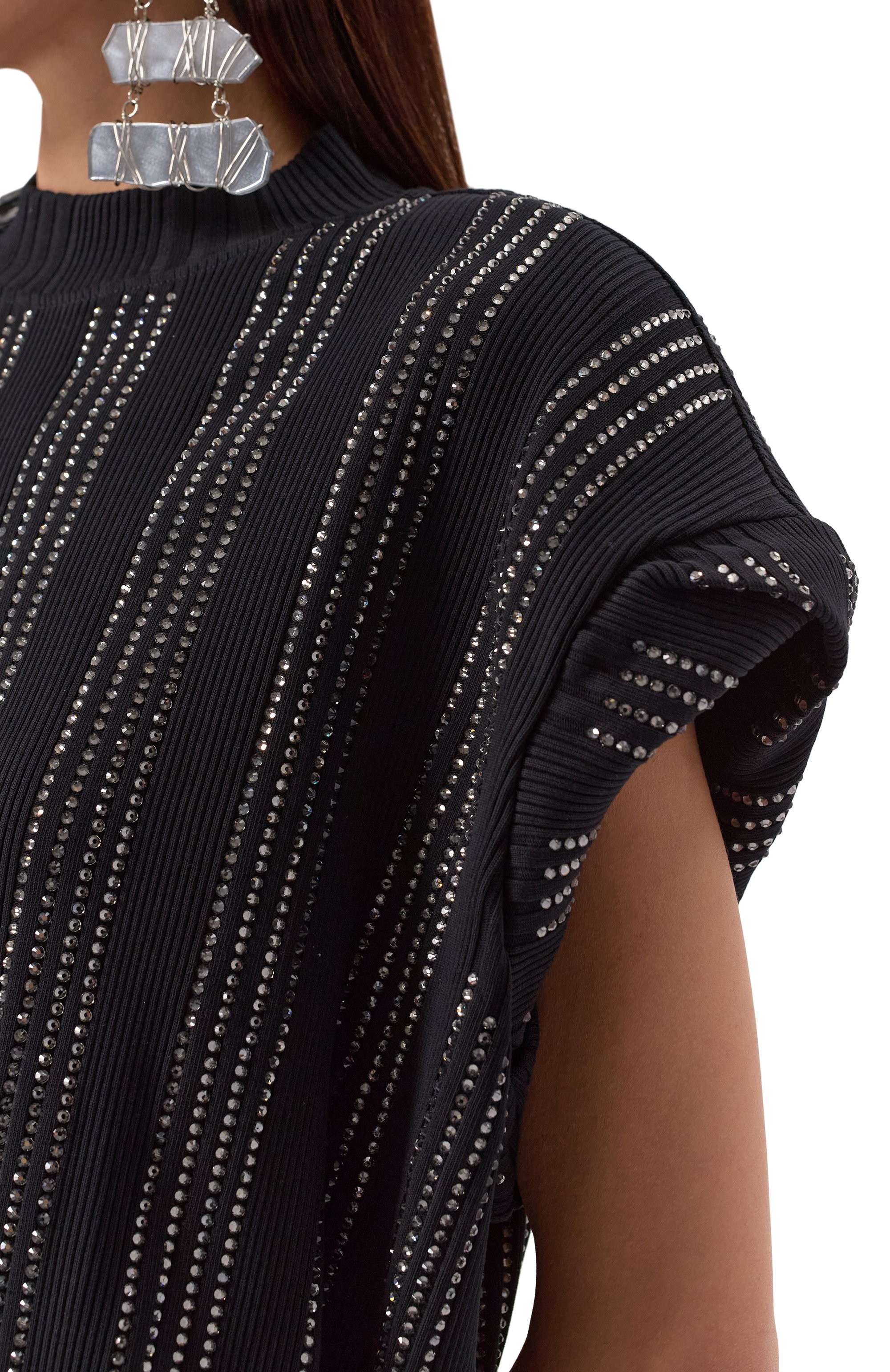 Футболка с отделкой стразами THE ATTICO, арт. 247WCA359, фото 5