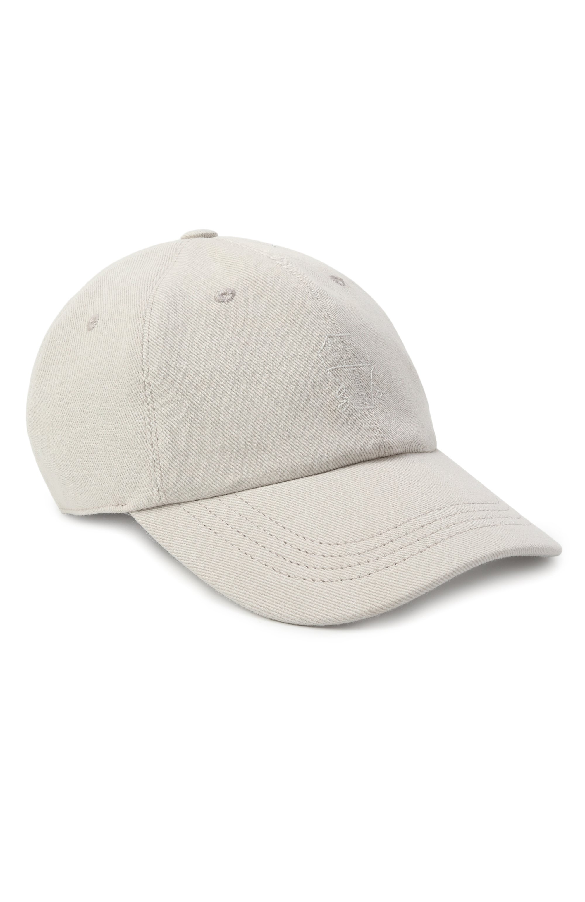 Хлопковая бейсболка BRUNELLO CUCINELLI светло-серого цвета по цене 23250 руб., арт. B277PW322B, фото 1 Хлопковая бейсболка BRUNELLO CUCINELLI, арт. B277PW322B, фото 1