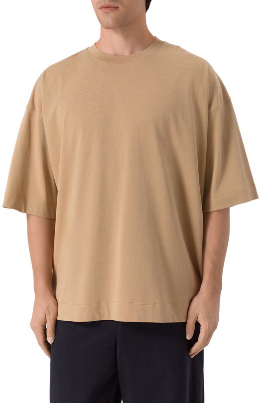Хлопковая футболка Dries Van Noten 021112-2603-103 Бежевый  021112-2603-103 Фото 3