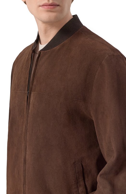 Замшевый бомбер Andrea Campagna 232621/AC/00332I Коричневый  232621/AC/00332I Фото 5