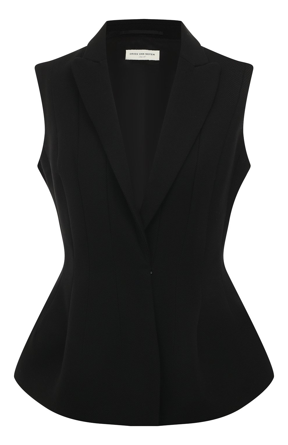 Хлопковый жилет DRIES VAN NOTEN черного цвета по цене 108500 руб., арт. 231-010422-6214, фото 1 Хлопковый жилет DRIES VAN NOTEN, арт. 231-010422-6214, фото 1