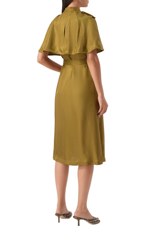Платье из вискозы Burberry 8106221 Хаки  8106221 Фото 4
