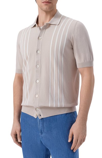 Хлопковая рубашка GRAN SASSO светло-бежевого цвета по цене 35300 руб., арт. 59135/18066, фото 3 Хлопковая рубашка GRAN SASSO, арт. 59135/18066, фото 3