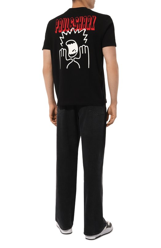 Хлопковая футболка Paul&Shark 14311618/011 Чёрный  14311618/011 Фото 2