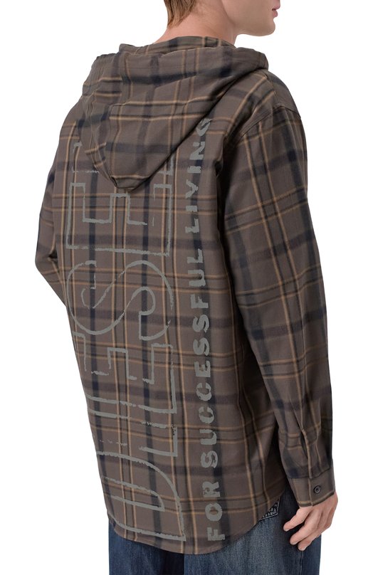 Рубашка из хлопка и вискозы Diesel A20068/0BKBT Коричневый  A20068/0BKBT Фото 4