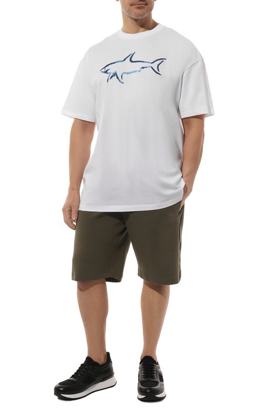Хлопковая футболка Paul&Shark 24411101/3XL-6XL Белый  24411101/3XL-6XL Фото 2