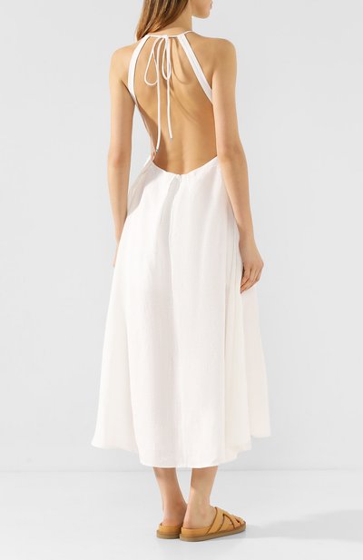 Льняное платье A MERE CO белого цвета по цене 59950 руб., арт. AMC-R20-G3-33, фото 4 Льняное платье A MERE CO, арт. AMC-R20-G3-33, фото 4