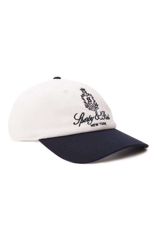 Хлопковая бейсболка Sporty and Rich AC040606231WH50 Белый AC040606231WH50