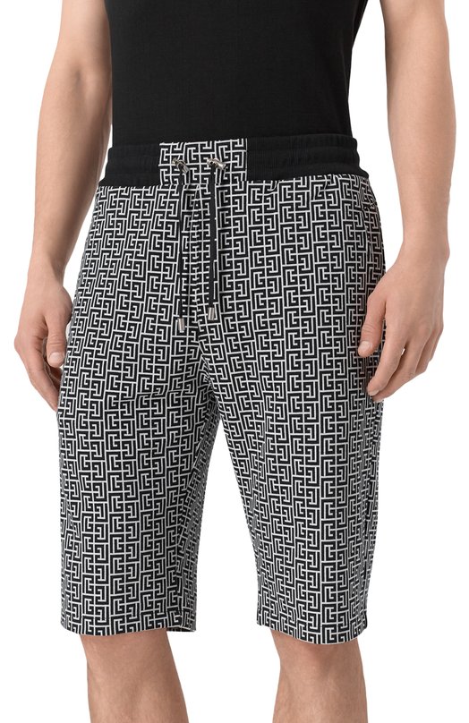 Хлопковые шорты Balmain XH00A003/JC97 Чёрно-белый  XH00A003/JC97 Фото 3