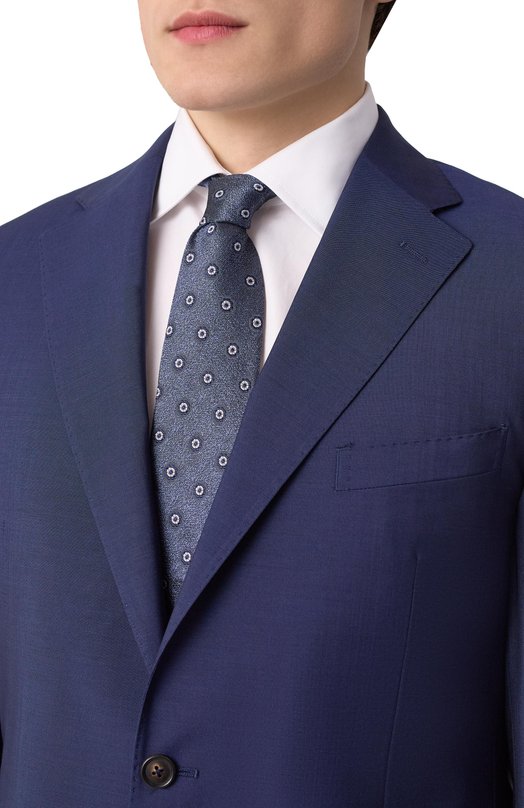 Шелковый галстук Zegna Z9D80TA9 Голубой  Z9D80TA9 Фото 2