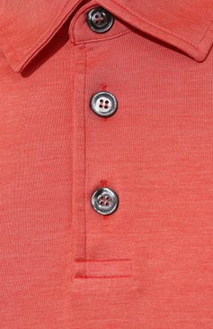 Мужское поло из шелка и хлопка KITON розового цвета, арт. UMK0356 | Фото 5 (Рукава: Короткие; Материал внешний: Шелк, Хлопок; Длина (для топов): Стандартные; Стили: Кэжуэл; Застежка: Пуговицы; Принт: Без принта; Мужское Кросс-КТ: Футболка-одежда)