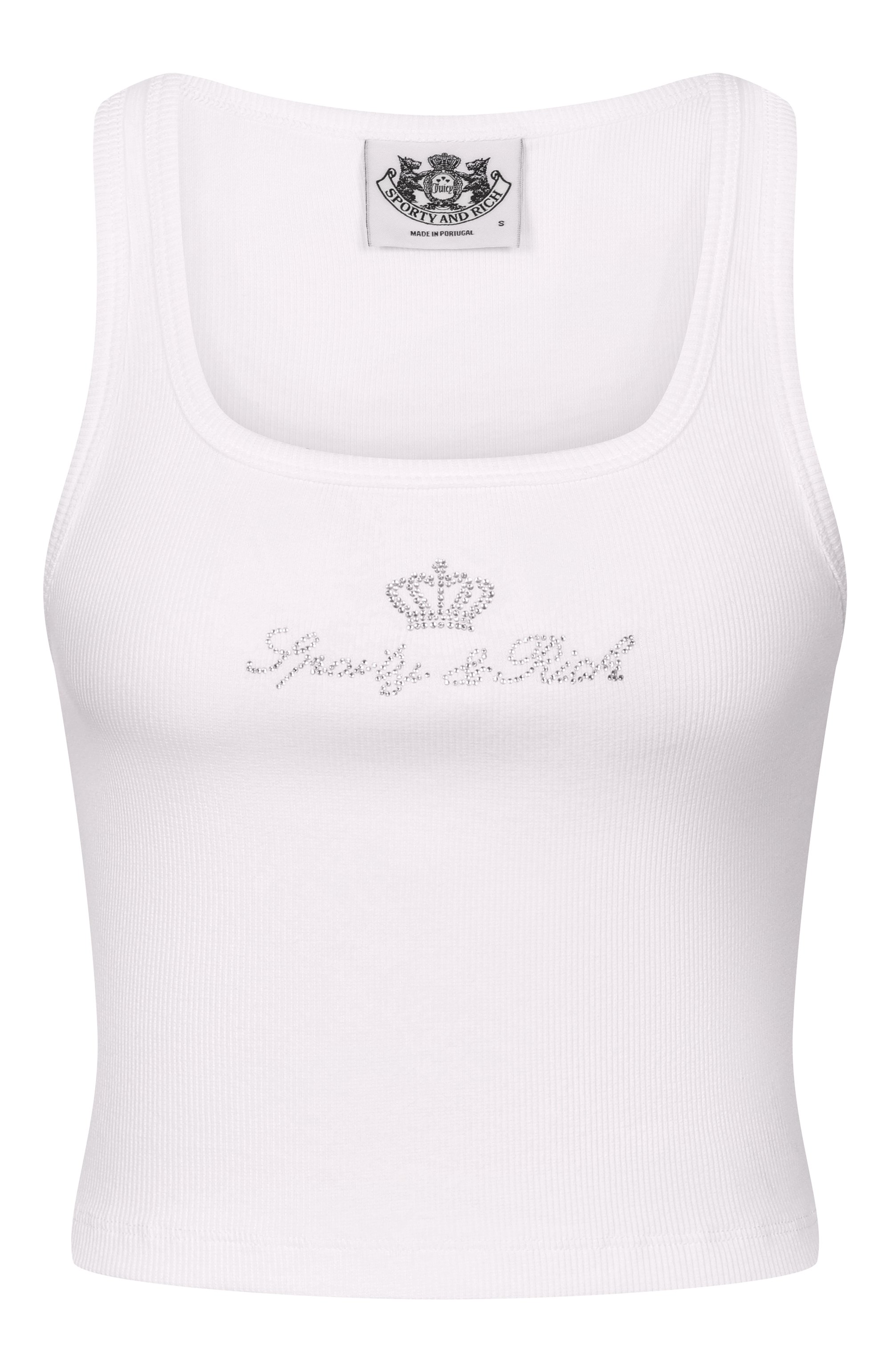 Хлопковая майка SPORTY AND RICH, арт. T0116716689WH01/JUICY CR0WN RIBBED TANK, фото 1