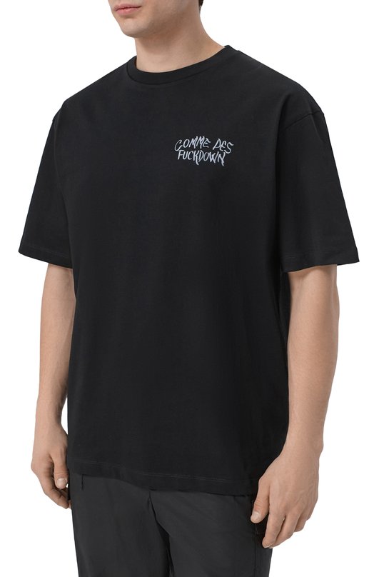 Хлопковая футболка Comme des Fuckdown CFABM01939 Чёрный  CFABM01939 Фото 3