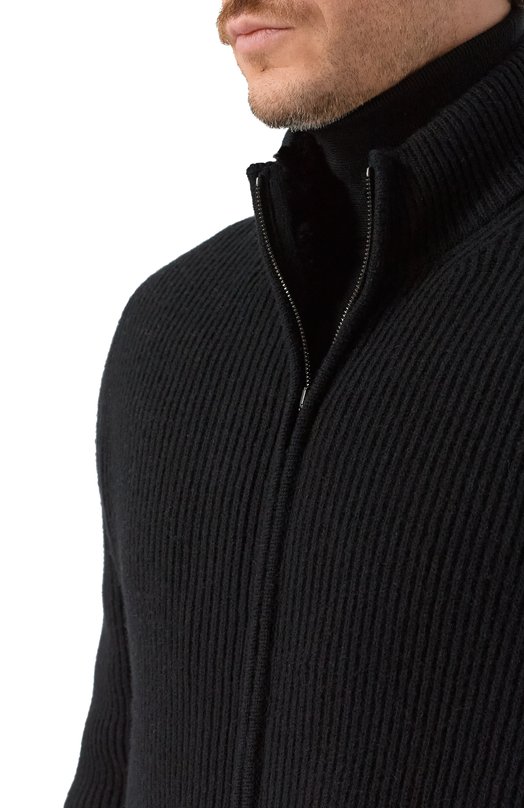 Кашемировый кардиган с подкладкой из норки MVST FTXTRECK-ES3625-3V/TR-ES3625-1 Чёрный  FTXTRECK-ES3625-3V/TR-ES3625-1 Фото 5