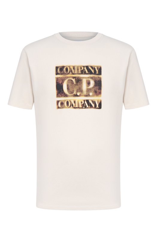 Хлопковая футболка C.P. Company 20CMTS141A/110579W Бежевый 20CMTS141A/110579W