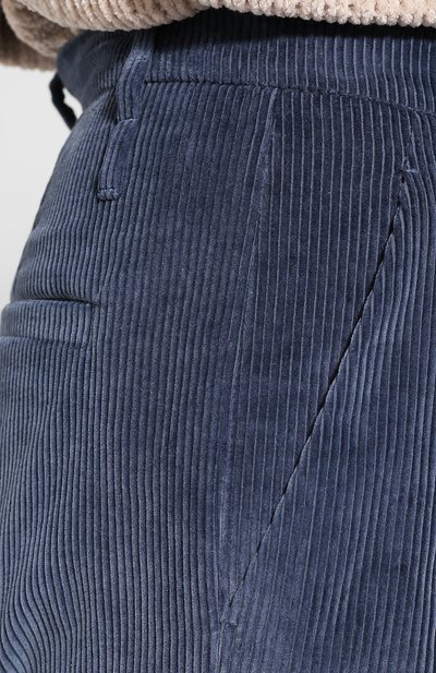 Вельветовые брюки BRUNELLO CUCINELLI голубого цвета по цене 126000 руб., арт. MA104P6796, фото 5 Вельветовые брюки BRUNELLO CUCINELLI, арт. MA104P6796, фото 5