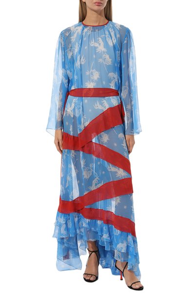 Шелковое платье ULYANA SERGEENKO голубого цвета по цене 350000 руб., арт. ABL002SS23Morocco0319т23, фото 3 Шелковое платье ULYANA SERGEENKO, арт. ABL002SS23Morocco0319т23, фото 3