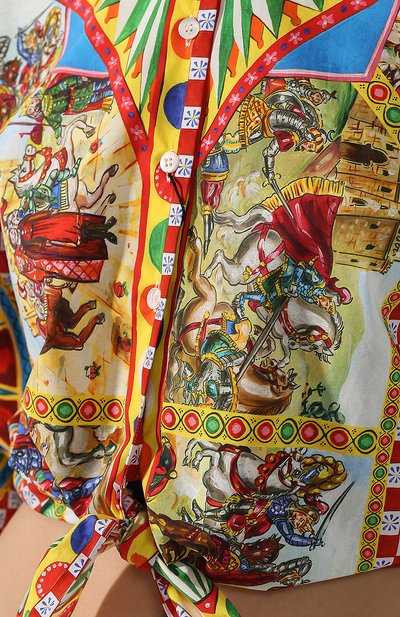 Хлопковая рубашка DOLCE & GABBANA желтого цвета по цене 85700 руб., арт. F5K68T/HP5VX, фото 5 Хлопковая рубашка DOLCE & GABBANA, арт. F5K68T/HP5VX, фото 5