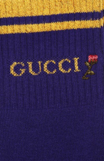 Хлопковые носки GUCCI фиолетового цвета по цене 17280 руб., арт. 579316/3GD70, фото 2 Хлопковые носки GUCCI, арт. 579316/3GD70, фото 2