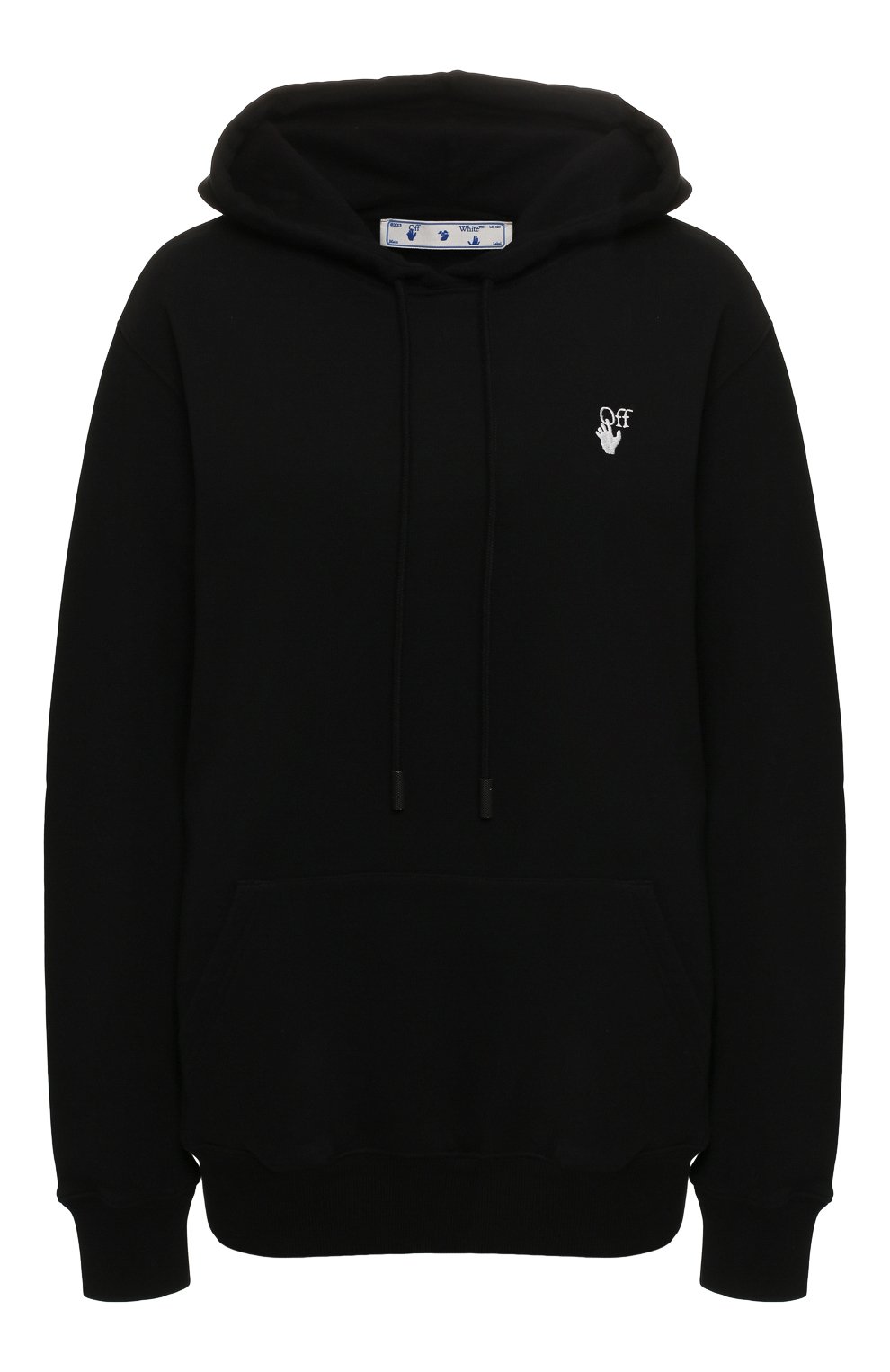 Хлопковое худи OFF-WHITE черного цвета по цене 46750 руб., арт. 0WBB035T20FLE0011001, фото 1 Хлопковое худи OFF-WHITE, арт. 0WBB035T20FLE0011001, фото 1