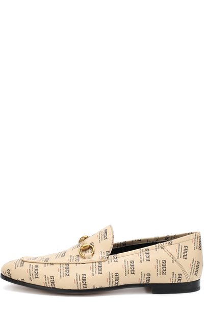 Кожаные лоферы с мягким задником и пря жкой-трензелем GUCCI, арт. 407314/0PI00, фото 3