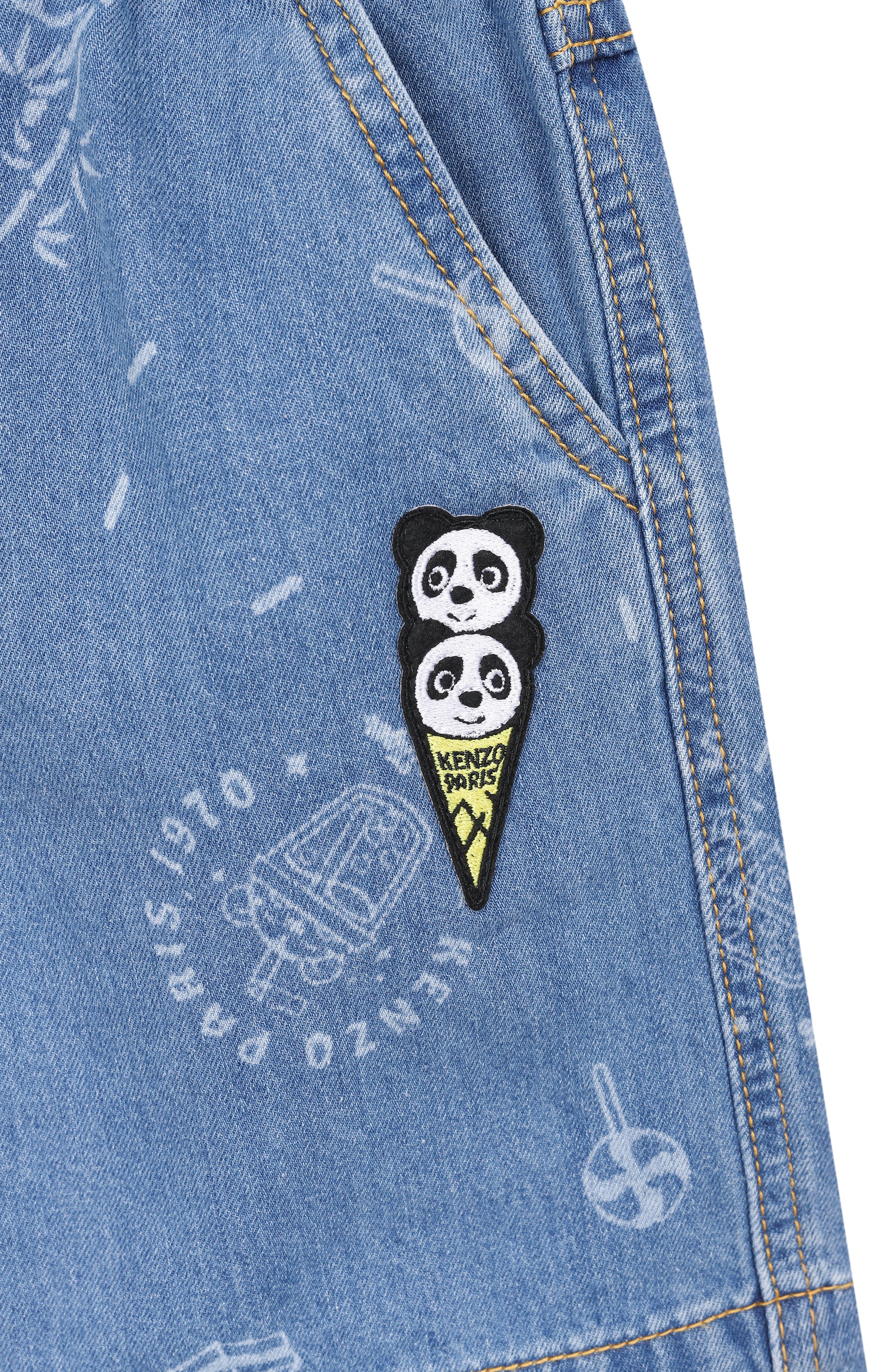 Джинсовые шорты KENZO голубого цвета по цене 16200 руб., арт. K61646, фото 3 Джинсовые шорты KENZO, арт. K61646, фото 3