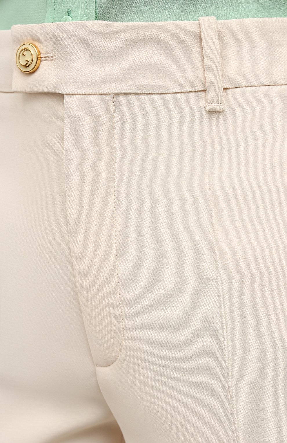 Брюки из шелка и шерсти GUCCI белого цвета по цене 113760 руб., арт. 627880/ZAD88, фото 5 Брюки из шелка и шерсти GUCCI, арт. 627880/ZAD88, фото 5