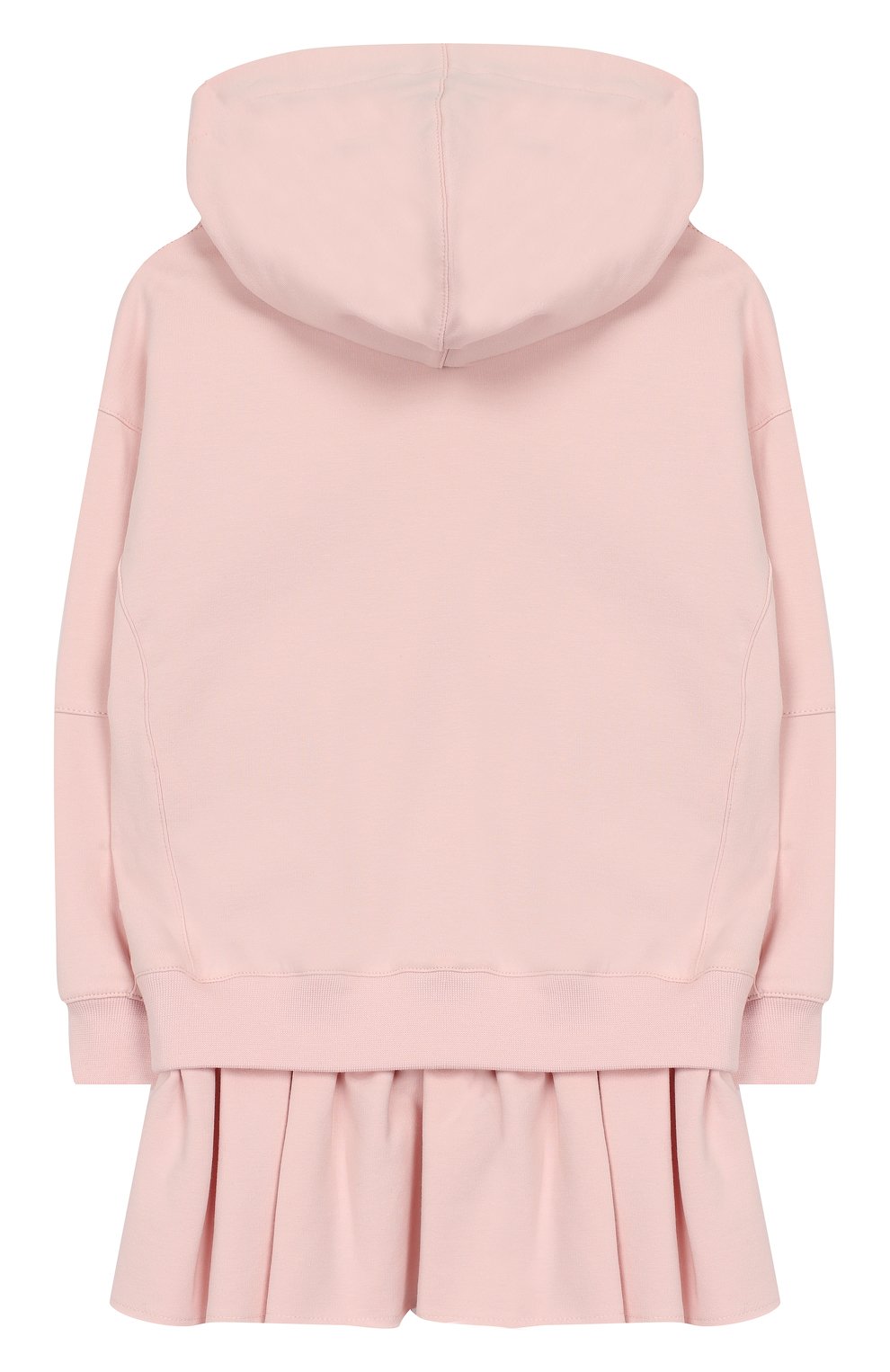 Хлопковое платье с капюшоном PHILOSOPHY DI LORENZO SERAFINI KIDS светло-розового цвета по цене 15900 руб., арт. PJAB30/FE147/UH001/XXS-XS, фото 2 Хлопковое платье с капюшоном PHILOSOPHY DI LORENZO SERAFINI KIDS, арт. PJAB30/FE147/UH001/XXS-XS, фото 2