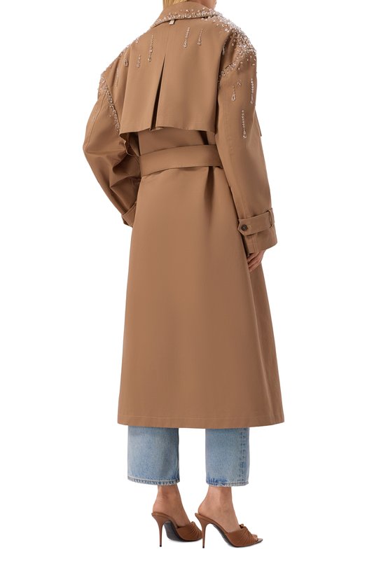 Хлопковый тренч Giuseppe di Morabito 06PSC0031R 16310 Бежевый  06PSC0031R 16310 Фото 4