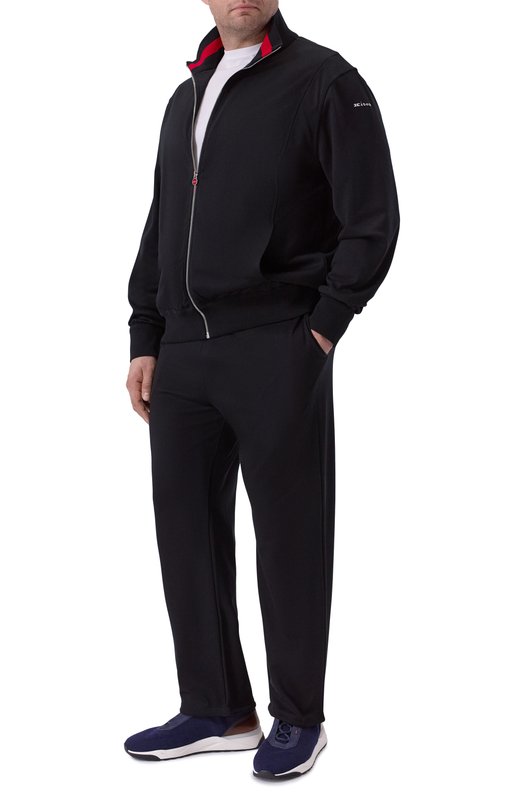 Спортивный костюм из хлопка и шерсти Kiton UMJ002402 Чёрный UMJ002402